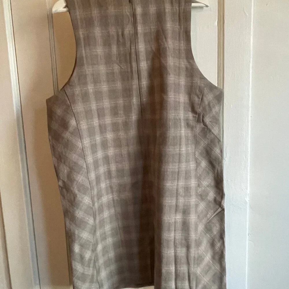 Banana Republic Plaid Sleeveless Shift Mini Dress size 18 NWT - Picture 6 of 6